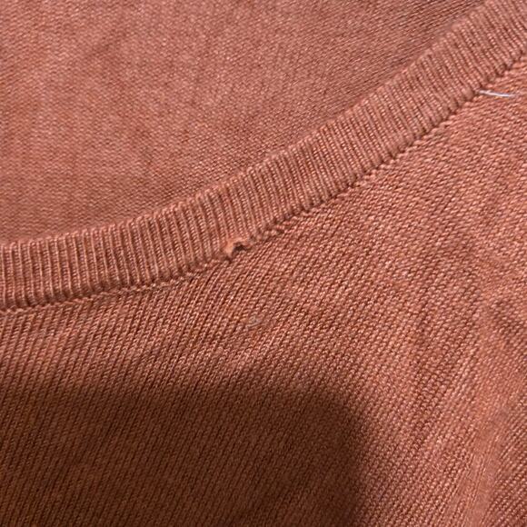 JM Collection Rust Orange Studded Sleeve Sweater Top XL - Picture 7 of 9